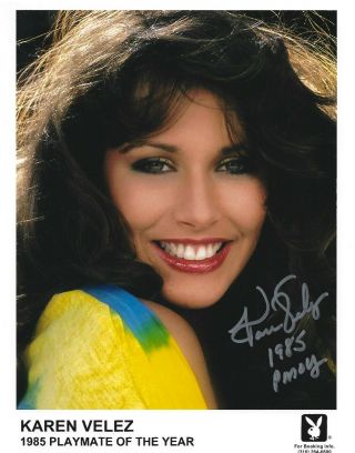 Karen Velez 1985 Playboy Playmate Of The Year Sexy Signed Rare Promo Photo (pr3)