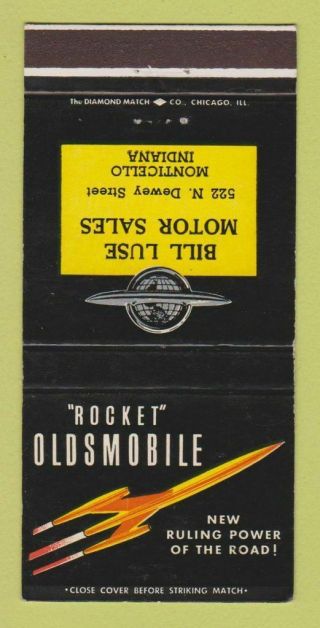 Matchbook Cover - Oldsmobile Rocket Bill Luse Monticello In 30 Strike