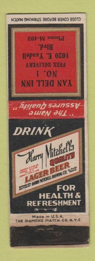 Matchbook Cover - Harry Mitchell 