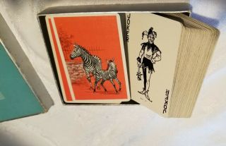 Vintage Russell Gladstone Zebra Playing Cards Double Deck Orange Canasta