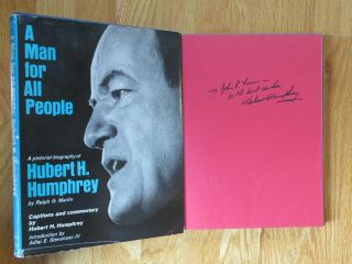 38th Vice President Hubert H.  Humphrey Signed A Man For All People 1968 Book