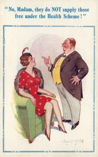 Rude Risque Comic Donald Mcgill Doctor & Fancy Lady Postcard -