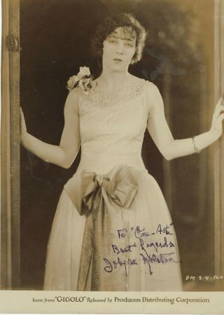 American Silent Film Actress Jobyna Ralston,  Autographed Vintage Studio Photo