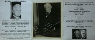 Us Speaker House Representatives Fdr Deal Congressman Il Signed Photo 1934