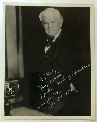 US SPEAKER HOUSE REPRESENTATIVES FDR DEAL CONGRESSMAN IL SIGNED PHOTO 1934 3