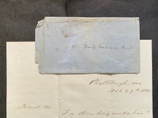 1865 Plattsburgh Ny Civil War Soldier Letter Signed Col Henry M Judah Military