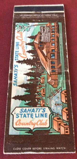 Matchbook Cover Sahati’s State Line Country Club Lake Tahoe