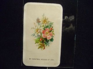 Victorian Scrap 6926 - Christmas Token - Floral Bouquet - Cir:1870