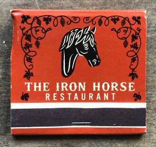 Vintage Matchbook The Iron Horse Restaurant,  San Francisco Ca Full,  30 Strike