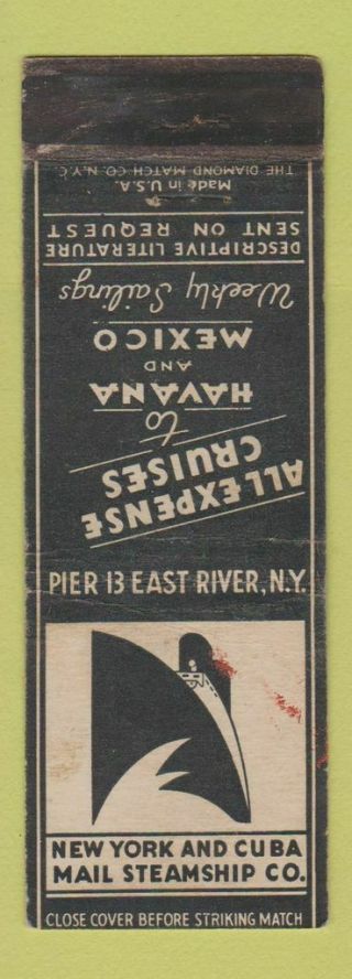 Matchbook Cover - York And Cuba Mail Steamship Wear