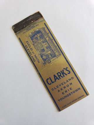 Vintage Matchbook Cover Clark 