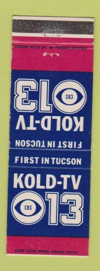 Matchbook Cover - Kold Tv Channel 13 Cbs Tucson Az