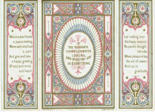Victorian Christmas Card Art Nouveau Stylised Borders Marcus Ward