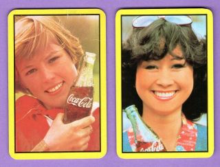 Single Swap Playing Cards Coca Cola Ads Cute Girls Vintage 1960 1970 Coke Bottle