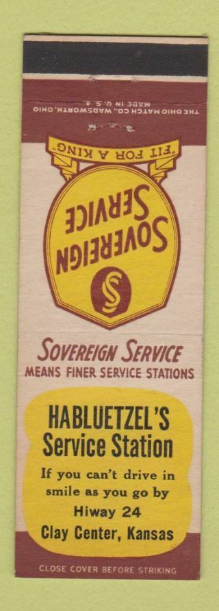 Matchbook Cover - Sovereign Service Oil Gas Habluetzel 
