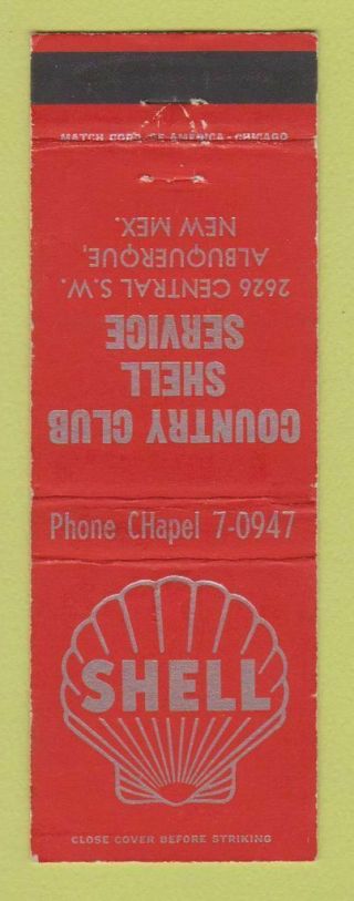 Matchbook Cover - Shell Oil Gas Country Club Service Albuquerque Nm