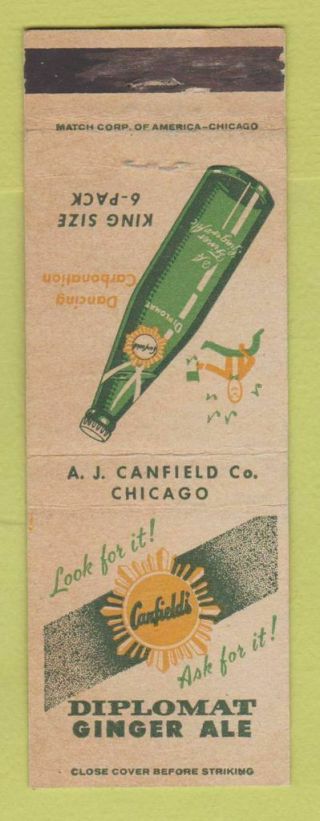 Matchbook Cover - Diplomat Ginger Ale Chicago Il Aj Canfield