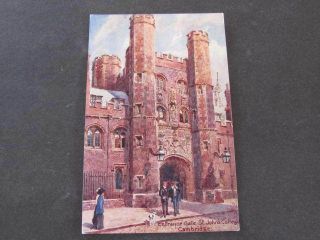Entrance Gate St.  Johns College Cambridge Tucks Oilette Uk Postcard