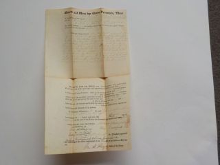 Antique Document 1842 Wells York County Maine Land Real Estate Paper Vtg America