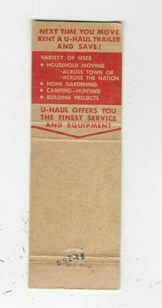 Vintage Matchbook Cover Uhaul Jim ' s SOHIO Service Upper Sandusky OH 3892 2