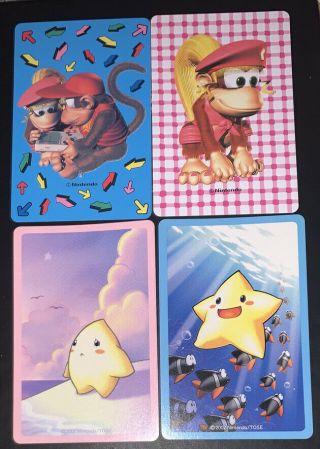 Swap Playing Cards 4 Japanese Nintendo Diddy & Dixie Kong & Starfy Cartoons A210