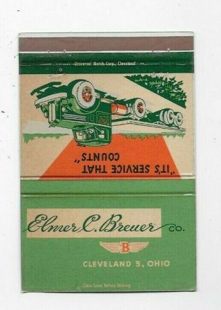 Vintage Matchbook Cover Elmer C Breuer Co Cleveland Oh Truck Line 4852