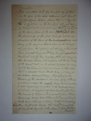 1828 Us Antique Indenture Manuscript Deed Document Ulster County Ny Land Id 364