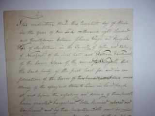 1828 US Antique indenture manuscript deed document Ulster County NY land ID 364 2