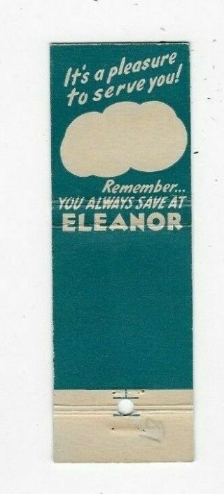 Vintage Matchbook Cover Eleanor Clothing Store Savannah GA 4607 2