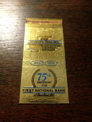 Vintage Matchcover: First National Bank Of Red Bud,  Il Pp