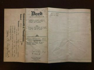 1937 Deed Carrie & John Fisher To Anna Meck & Alma Jones West Lawn Berks County