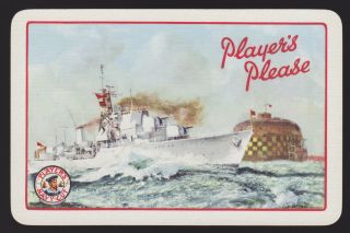 1 Single Vintage Swap/playing Card Players Navy Frigate Red Cigarettes Tobacco