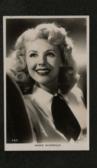 S3172) Vintage Rp Postcard Of American Actress/singer " Marie Mcdonald " 1923 - 1965
