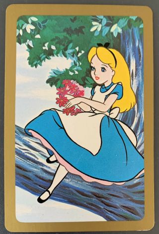 Swap Playing Cards 1 Japanese 70’s Alice In Wonderland Gold Border A378