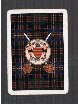Swap Playing Cards 1 Vint Wide Scottish Tartan & Shield R17