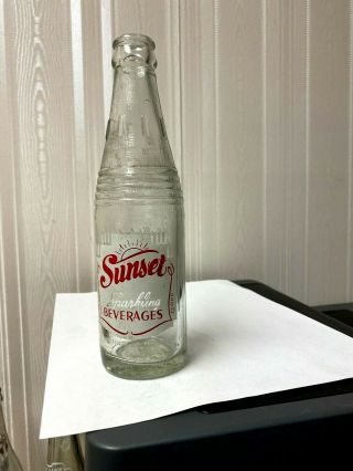 Vintage Soda Pop Bottle - Sunset Beverages - 7 Oz - Cleveland,  Ohio