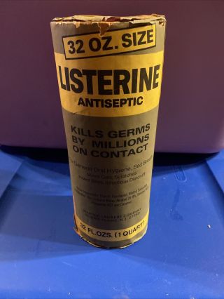 Old Stock Vintage Listerine Antiseptic 32 Oz Bottle In Paper