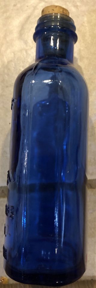 Vintage Antique Phillips Milk of Magnesia Cobalt Blue 5” Glass Bottle Early 1900 2
