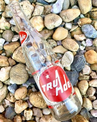 Vintage 1966 Tru Ade Soda Pop Glass Bottle 1960s Carpentersville Illinois