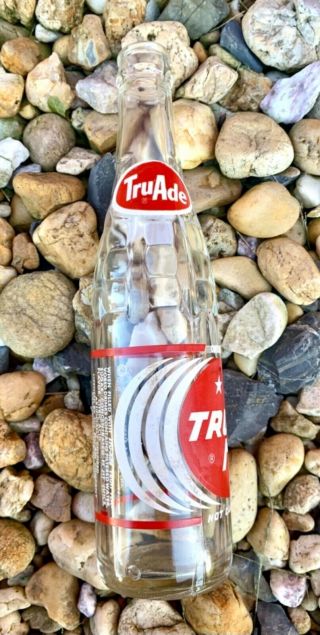 Vintage 1966 Tru Ade soda pop glass bottle 1960s carpentersville Illinois 2