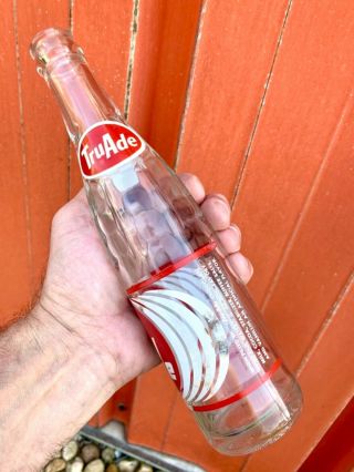 Vintage 1966 Tru Ade soda pop glass bottle 1960s carpentersville Illinois 3