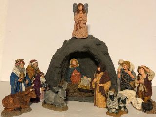 Rare June Mckenna Christmas Nativity Set 1990s Figures Creche Angel Kings Animal