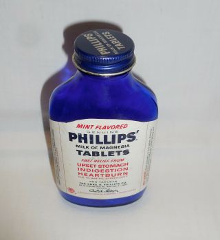 Phillips Milk Of Magnesia Cobolt Blue Bottle