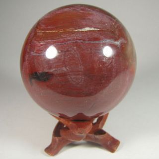 2.  5 " Petrified Wood Sphere Ball W/ Stand - Madagascar - 63mm