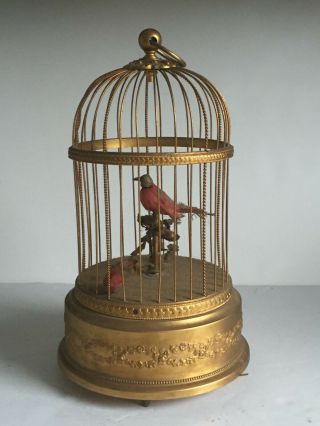 Antique French Bontems Singing Bird Cage Bird Automaton Music Box