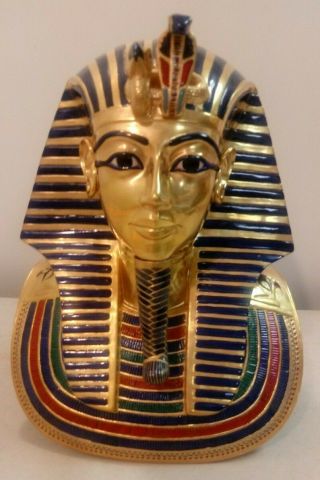 12 " Tall Edward Boehm Studio Bisque King Tut The Mask Treasures Of Tutankhamun