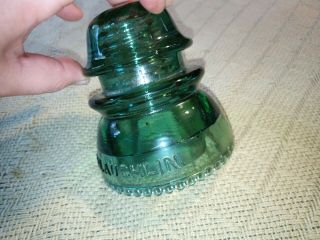 Vintage Green Mclaughlin Glass Insulator No 42