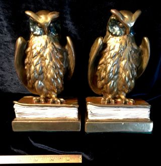 Antique Owls: Marion Bronze Clad Bookends •original Paint In Condition❗️