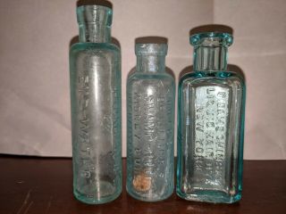 3 Sample Size 1890s Medicine Bottles Dr Kilmer 