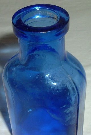 c1906 - 1910 COBALT BLUE Phillips Milk of Magnesia Heavily Embossed Dated Dug 2